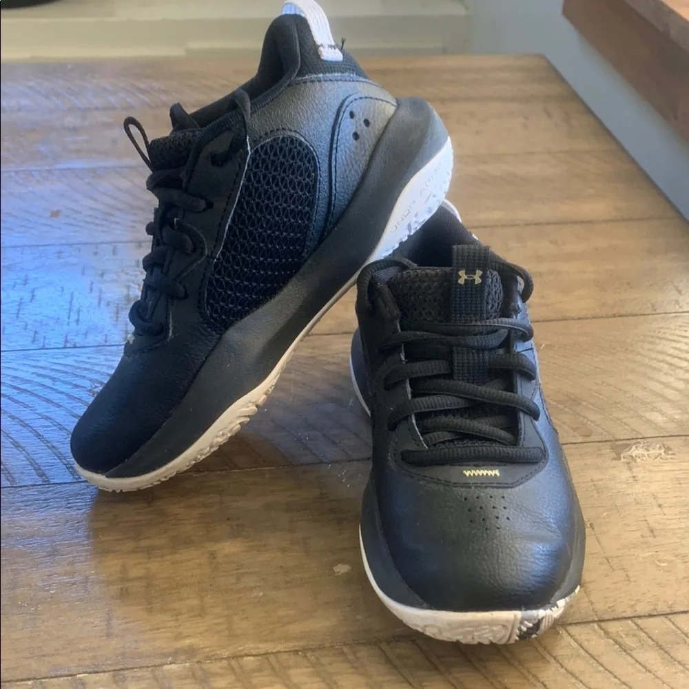 Under Armour Kids Black and White Sneakers - Picture 3 of 5